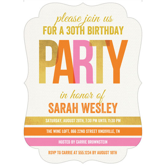 Big Bright Party Invitations